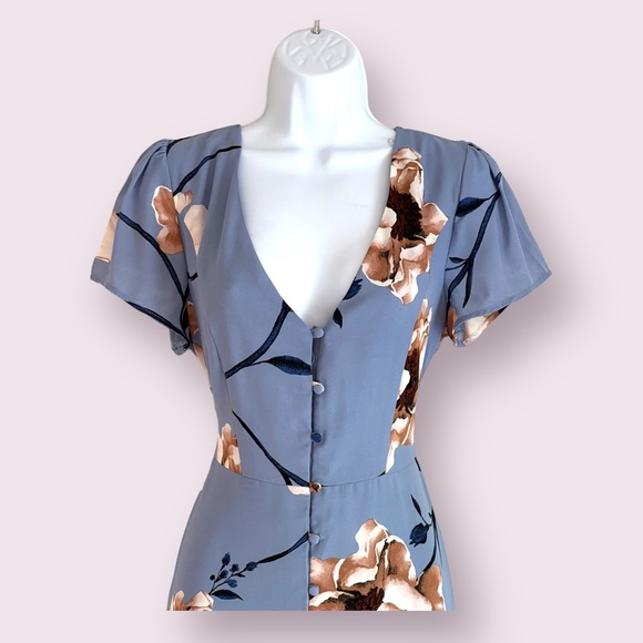 Trixxi Clothing Company Blue Floral Maxi Swing Dress - Picture 3 of 11